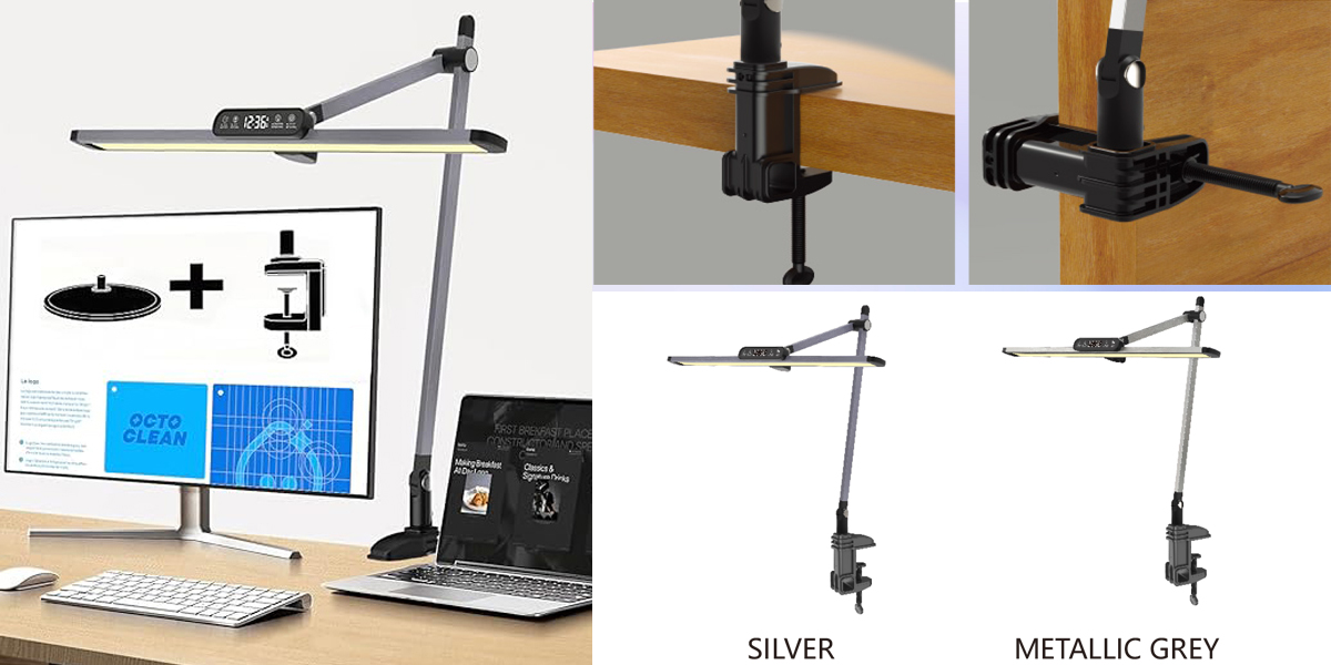 BI-1321D // Metal-textured Reading Business LED table lamp, improving the grade of business office