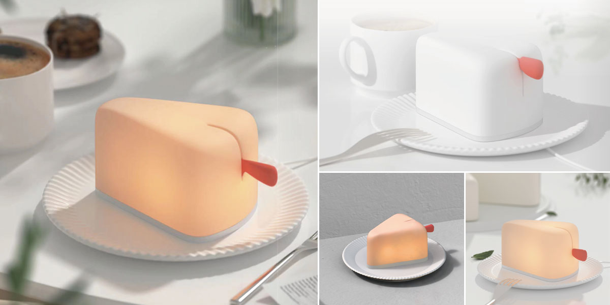 P3131TA //  Cake Lamp – Creative Pre-Cut Cake-Inspired RGB Ambient Light with Knife-Switch Design, Warm Glow, Long Battery Life