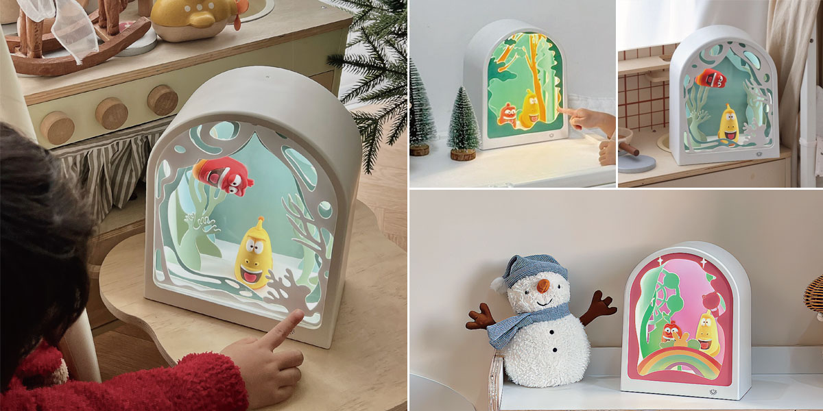 P3031TA-L / P3031TB-L / P3031TC-L Hilarious Bug – Officially Authorized Children’s Ambient Lamp with Ocean, Forest &amp; Amusement Park Themes, 3000K Warm Light, Stepless Dimming &amp; 1800mAh Battery